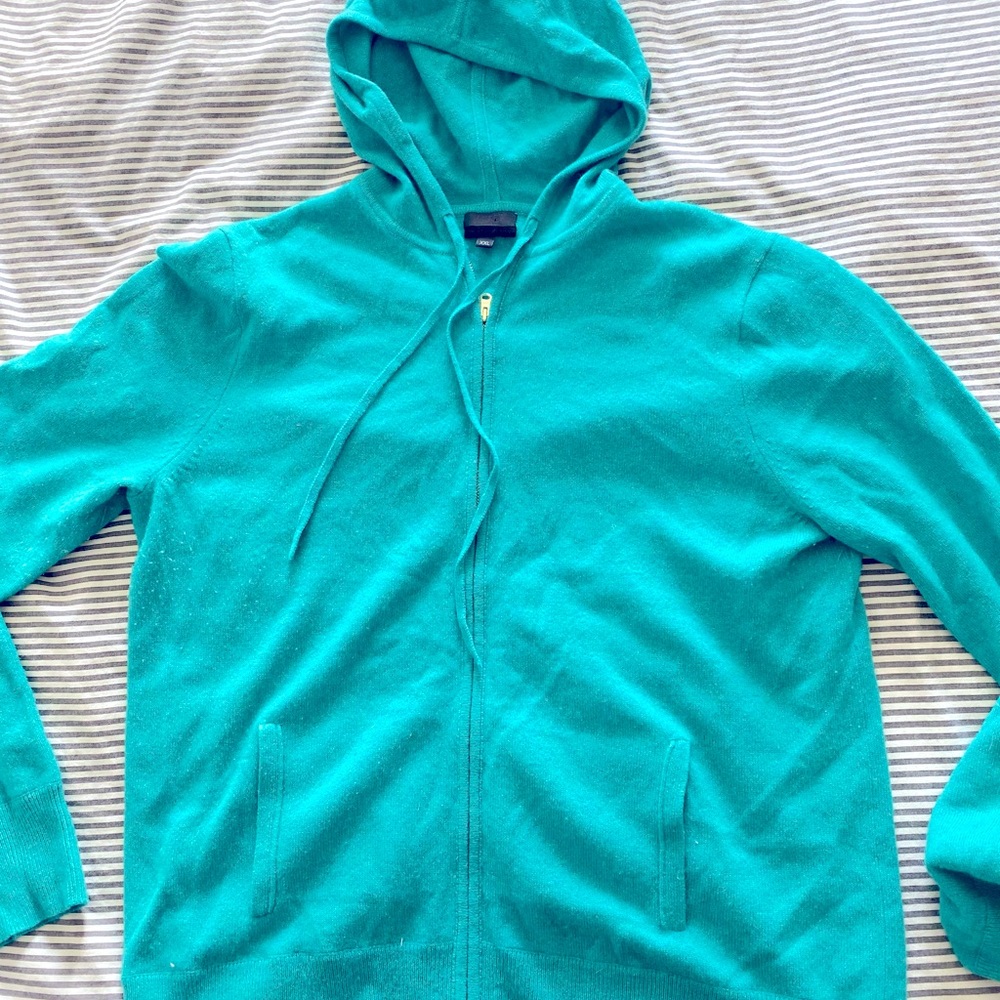 J.Crew cashmere zip-up hoodie